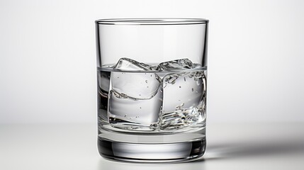 A glass of water isolated against a white backdrop