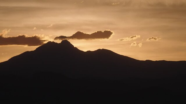 Longs peak sunset silhouette 