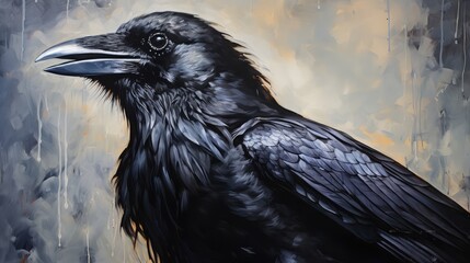 Majestic black raven