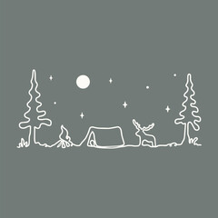 monoline outdoor illustration