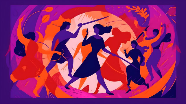 ilustración de concepto de igualdad y lucha ilustración de hombres y mujeres luchando por los derechos humanos y la igualdad