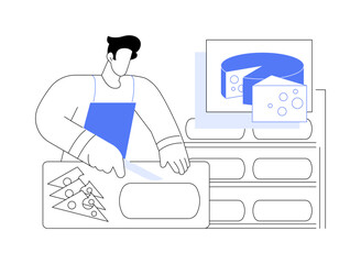 Cheese production abstract concept vector illustration.