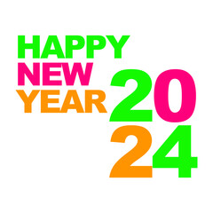 2024 happy new year unit post template icon vector illustration eps