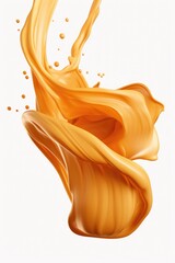 Fototapeta premium A vibrant splash of orange liquid against a clean white background. Perfect for adding a pop of color to any design or advertisement.