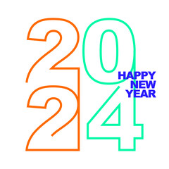 2024 happy new year unit post template icon vector illustration eps