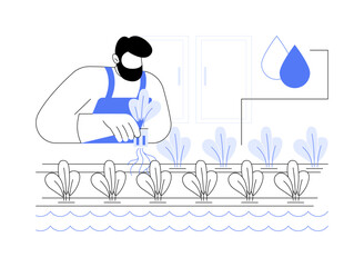 Hydroponic greens farm abstract concept vector illustration.