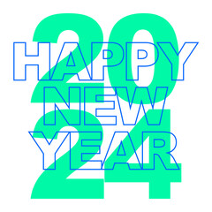 2024 happy new year unit post template icon vector illustration eps