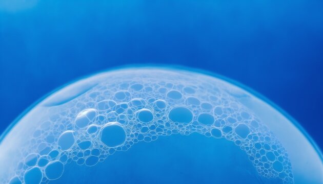 Pompa de jab&oacute;n con burbujas, espuma bajo el agua. Fondo abstracto de l&iacute;quido de limpieza para higiene