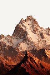 Naklejka premium A picturesque mountain range with snow-covered mountains in the background. Perfect for travel and adventure-themed projects