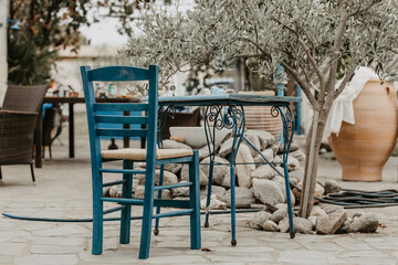 Fototapeta na wymiar Mediterranean-inspired outdoor setting