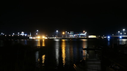 Oversea terminal at night