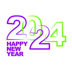 2024 happy new year unit post template icon vector illustration eps
