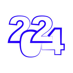 2024 happy new year unit post template icon vector illustration eps