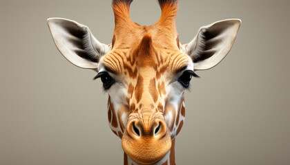 Giraffe, the beauty of nature, standing tall in the savannah generated by AI