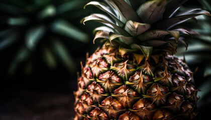 Juicy ripe pineapple, a tropical fruit for healthy eating refreshment generated by AI