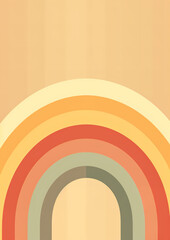 An orange, orange rainbow with two stripes on it, in the style of minimalist line art, rounded forms