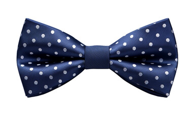 Attractive Blue Color Silk Bow Tie Isolated on Transparent Background PNG.