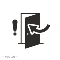 icon of keep door closed, flat symbol - vector illustration - obrazy, fototapety, plakaty