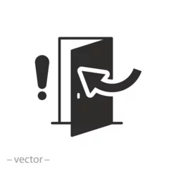 Foto op Aluminium icon of keep door closed, flat symbol - vector illustration © Yurii