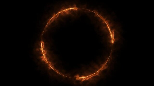 Neon light Popular abstract circles with red spectral lines Ultraviolet light animation glows fluorescent neon lines. Loop motion graphics in 4K.