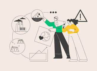 Climate change abstract concept vector illustration.