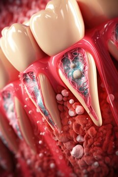 A detailed close-up of a tooth model. Perfect for dental education materials or oral health-related content.