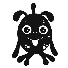 Silhouette of a funny monster character. Vector graphics.