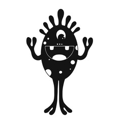 Silhouette of a funny monster character. Vector graphics.