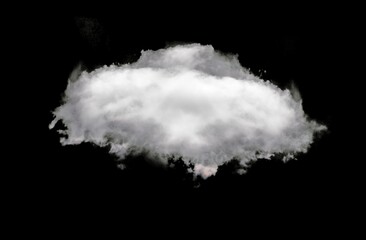 Single cloud over black background
