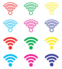 Wi Fi icon vector. Wireless icon sign symbol in trendy flat style. Set elements in colored icons. Wifi vector icon illustration isolated on white background
