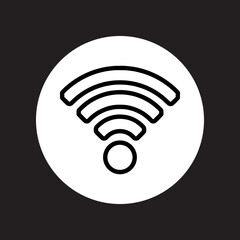 Wi Fi icon vector. Wireless internet logo design. Wifi vector icon illustration in circle isolated on black background