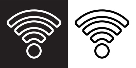 Wi Fi icon vector. Wireless sign symbol in trendy flat style. Wifi vector icon illustration isolated on black and white background	