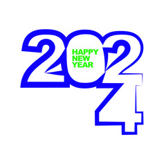 2024 happy new year unit post template icon vector illustration eps