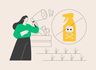 Herbicide ban abstract concept vector illustration.