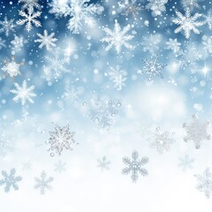 Naklejka na ściany i meble A white background with sparkling snowflakes