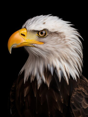 Obraz premium Bald Eagle Studio Shot Isolated on Clear Black Background, Generative AI