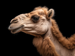 Obraz premium Camel Studio Shot Isolated on Clear Black Background, Generative AI