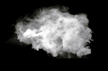 Single cloud over black background
