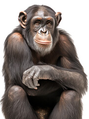 Naklejka premium Chimp Studio Shot Isolated on Clear White Background, Generative AI