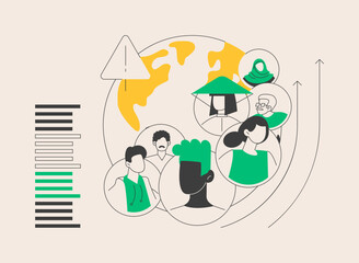 Overpopulation abstract concept vector illustration.