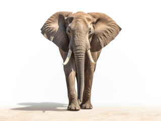 Elephant Studio Shot Isolated on Clear White Background, Generative AI