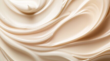 Cream surface stroke on beige background facial creme froth gel or body moisturizer skincare symbol beige