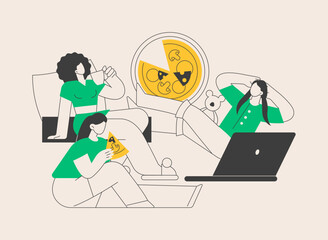 Pajama party abstract concept vector illustration.