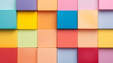 Flat lay colorful squares course of action