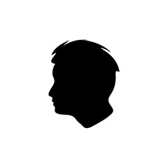 Head icon silhouette. Profile silhouette face.