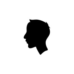 Head icon silhouette. Profile silhouette face.