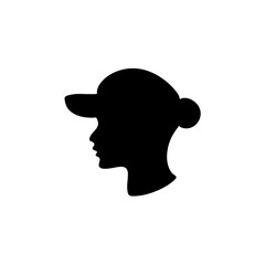 Head icon silhouette. Profile silhouette face.