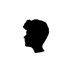 Head icon silhouette. Profile silhouette face.