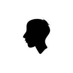 Head icon silhouette. Profile silhouette face.