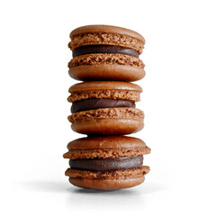 Chocolate Macaroons with Transparent Background and Shade